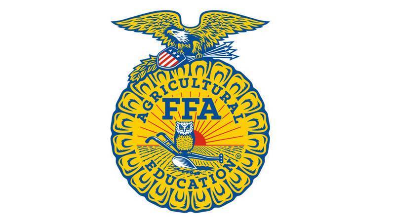 oregon agricultural ffa education seal in yellow with blue text and eagle on top